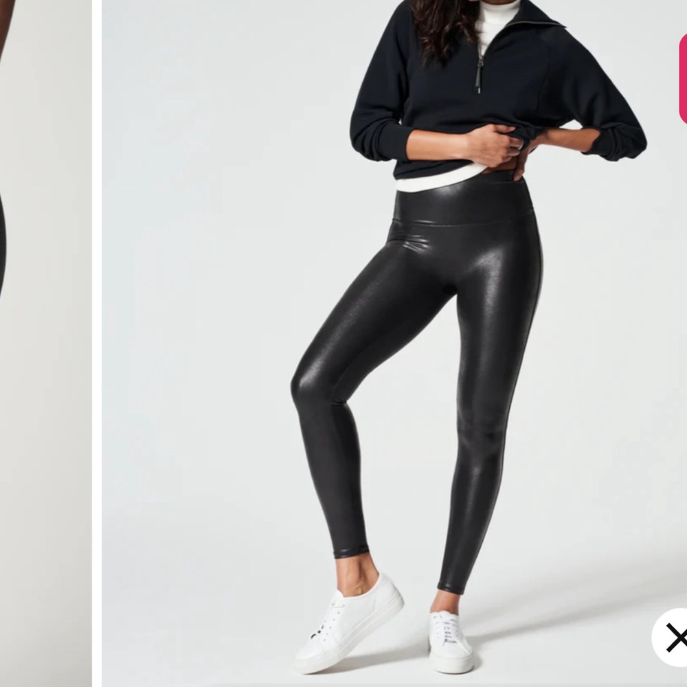 NWT SPANX Faux Leather Leggings - Black - XL